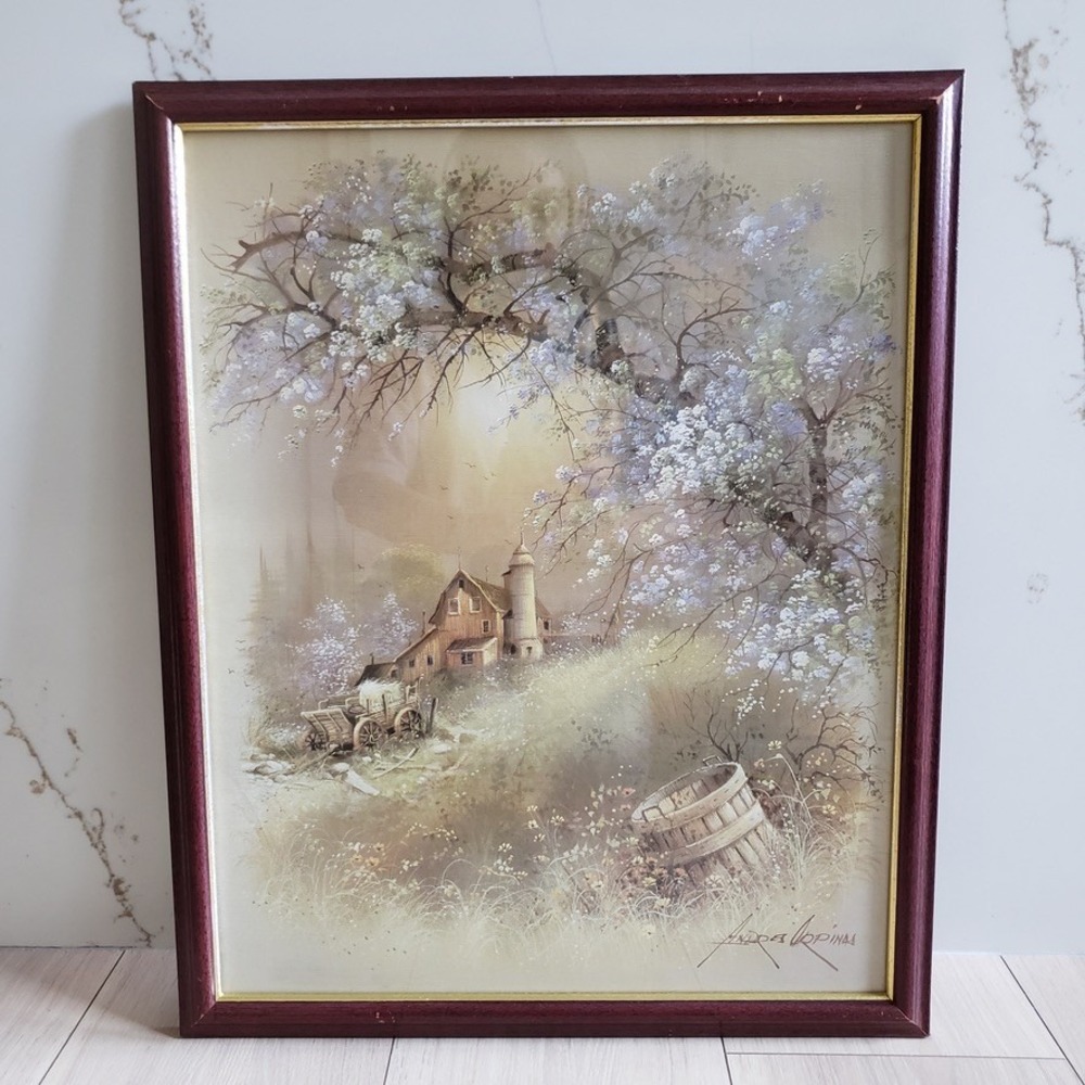 Autumn Barn Wall Art by Andres Orpinas‎ 18x22 Framed Print Cottagecore MCM Decor